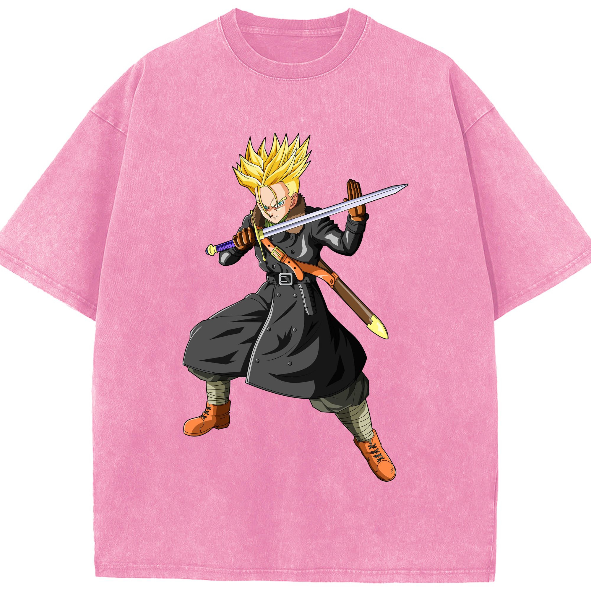 （画像用） ドラゴンボール トランクス（Torankusu）DRAGON BALL Trunks 綿100% ヴィンテージ風 半袖Tシャツ（フロントプリント）